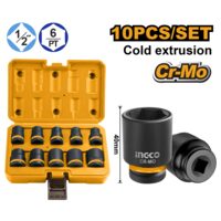 Trusa chei tubulare impact 1/2 10 bucati 10-24 mm - Ingco HKISSD12101