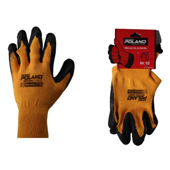 Manusi Cauciucate Panza Negru/Portocaliu Nr.10 XL Poland B0581