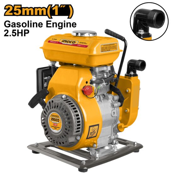 Motopompa apa pe benzina 1" motor benzina 2.5 cp, 105 cmc, 7 m adancime - Ingco GWP102
