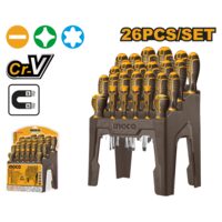 Set surubelnite 26 bucati cu suport - Ingco HKSD2628