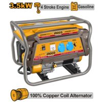 Generator curent electric, 3,5 kw, 4 timpi, benzina, aparat portabil de curent pentru santier sau uz casnic - Ingco GE35006