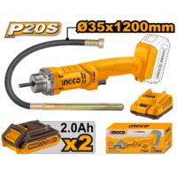 Vibrator beton 20 v cu 2 acumulatori 2 ah si incarcator - Ingco CCVLI2023013