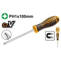 Surubelnita si ph1 cu maner cauciucat, pentru strangerea si desfacerea suruburilor - Ingco HSDSPH1100