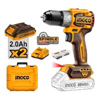 Masina de gaurit bormasina 60 nm 20 v brushless cu mandrina metalica si 2 acumulatori, pentru gaurire si insurubare - Ingco CDLI20602