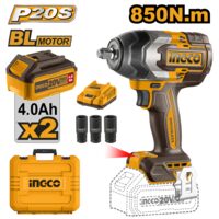 Masina de insurubat, cheie cu impact20 v bl 1/2 850 nm cu 2 x 4,0 ah cu baterie, pentru insurubare rapida - Ingco CIWLI2085