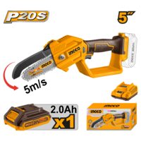 Mini fierastrau drujba de mana 20 v 13 cm cu 1 acumulator 2 ah - Ingco CGSLI20581