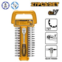 Set chei tubulare cu clichet 1/4 27 bucati - Ingco HKTS14271
