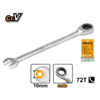 Cheie combinata cu clichet 10 mm, pentru fixare si desfacere a elementelor filetate - Ingco HCSPAR101
