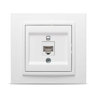 Priză UTP 1xRJ45 CAT6E ST, Alb mat, Zena, EL-BI