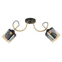 Lustra Smoky 2XE27 IP20, negru+auriu, Erste