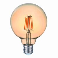 Bec LED filament G95 6W E27 2200K, auriu, Novelite