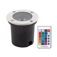 Spot pardoseala LED RGB 3W IP65, cu telecomanda, Novelite