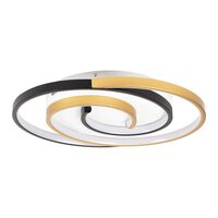 Plafonieră Trim 30W 42cm 3000-6500K, negru+auriu, Erste