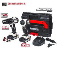 Surubelnita cu impact brushless RDI-CDB04W si HID01W 2x2Ah, Raider Industrial 011504