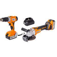 Polizor ungh. si mas. gaurit cu percutie 18V 2x4Ah BK-AGCDL2, Baukraft 030610