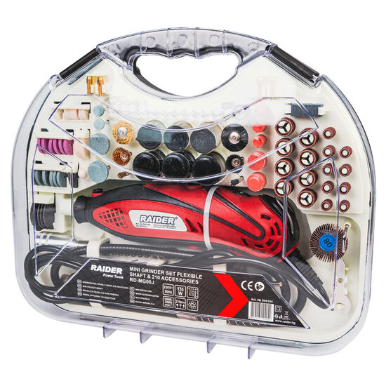 Set mini polizor drept 135W 210 accesoriiRD-MG06, Raider Power Tools 044104