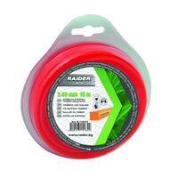 Fir patrat pt motocoasa Ø2.40mm х 15m rosu, Raider Garden Tools 110212