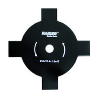 Lama motocoasa tip disc cu 4 dinti Ø255x25.4 mm negru, Raider Garden Tools 110229
