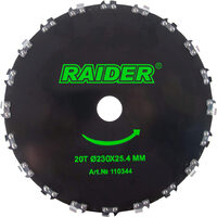 Lama motocoasa tip disc cu 20 de dinti drujba Ø230x25.4 mm, Raider Garden Tools 110344