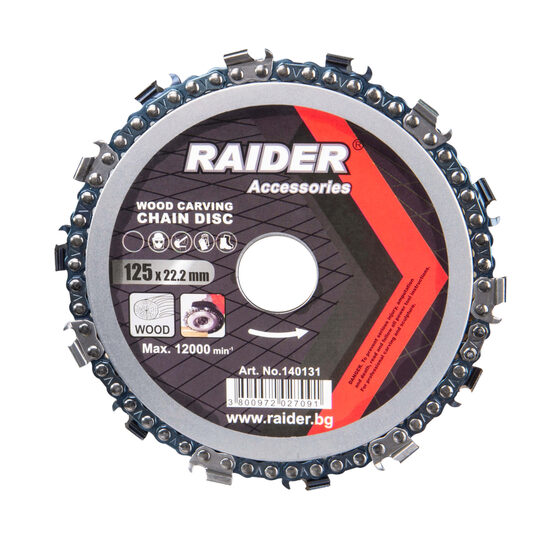 Disc circular pentru lemn 125x22.2mm cu lant drujba, Raider Power Tools 140131