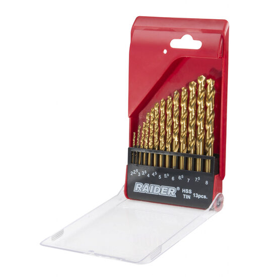 Set 13 burghie HSS+TIN ø  2.0 – 8.0 mm, Raider Power Tools 150683