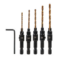 Set 5 burghie pentru frezat 1/4" hex Ø5, 6, 8, 10, 12mm, Raider Power Tools 157116