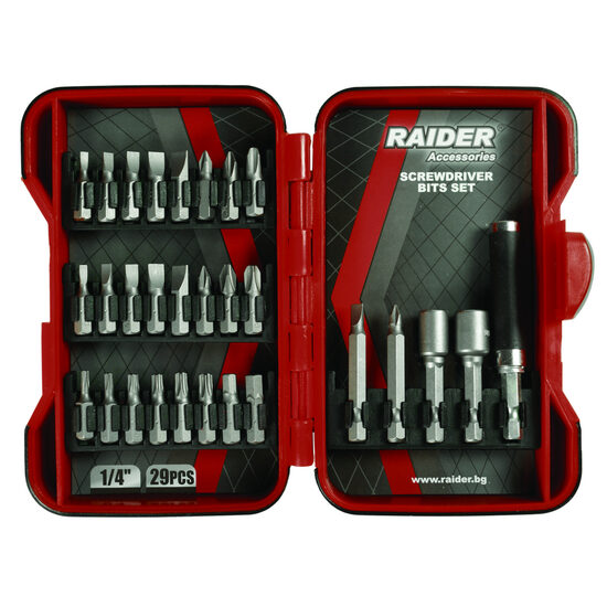 Set biti si adaptoare pt. surubelnita 29pcs Raider, Raider Power Tools 157792