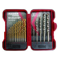 Set burghie pentru metal si zidarie ø1.5-10mm 17pcs, Raider Power Tools 157796