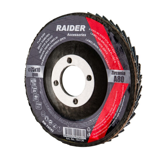 Disc abraziv 75x10mm Zircon A-80, Raider Power Tools 164136