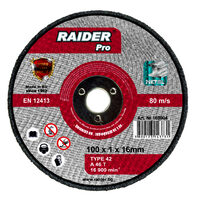 Disc pentru taiat metal 100x1x16mm, Raider Power Tools 169904
