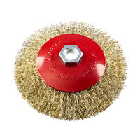 Perie conica din sarma alamita ø125mm pt polizor unghiular, Raider Power Tools 171131
