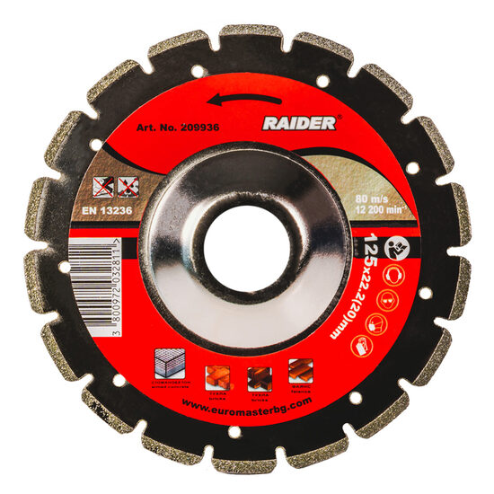 Disc diamantat pentru slefuire fina 125x22.2mm, Raider Power Tools 209936