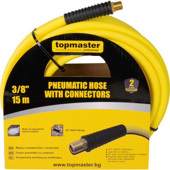 Furtun pneumatic 3/8", 15m, cu conectori TMP, Top Master Pro 344109