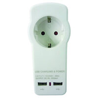 Adaptor priza Schuko cu incarcator 2xUSB 2.1A MK, Makalon 700773