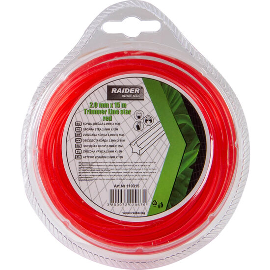 Fir stea pentru motocoasa 2.0mm х 15m rosu, Raider Garden Tools 110315