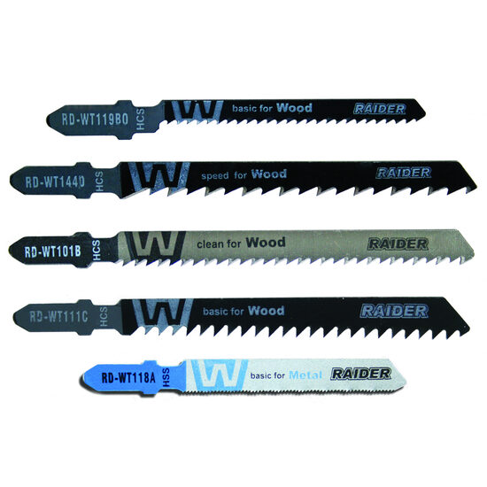 Set lame fierastrau pendular lemn si metal T" 5buc, Raider Power Tools 155413