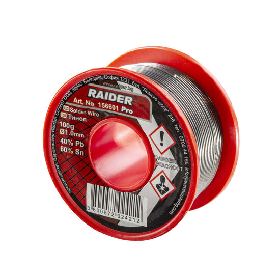 Fludor ø1mm 100g 60%Sn 40%Pb Pro, Raider Pro 156601