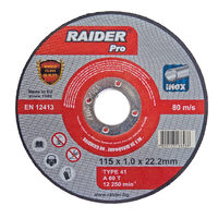 Disc pentru taiat metal 115х1.0х22.2mm INOX RDP, Raider Pro 160120