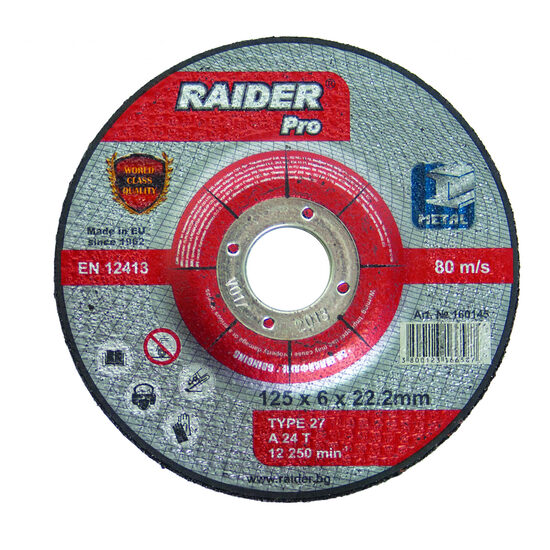 Disc pentru slefuit metal 230х6х22.2mm RDP, Raider Pro 160147