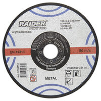Disc pentru taiat metal 150х3.2х22.2mm, Raider Power Tools 160113