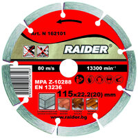 Disc diamantat segmentat DRY 115x22.2mm RD-DD01, Raider Power Tools 162101