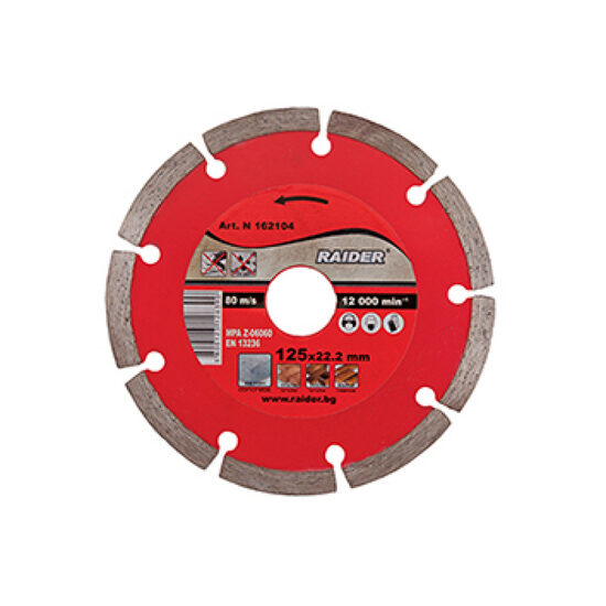 Disc diamantat segmentat DRY 85x10mm, Raider Power Tools 162122