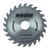 Disc circular pentru lemn 115х24Tх22.2mm RD-SB13, Raider Power Tools 163113