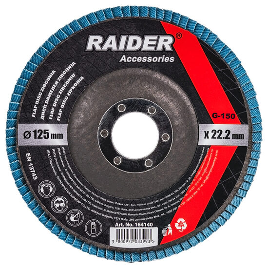 Disc lamelar zirconiu 125mm  G-150, Raider Power Tools 164140