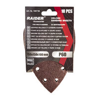Set 10 foi abrazive perforate Velcro 150х150x100 mm P 60, Raider Power Tools 180736