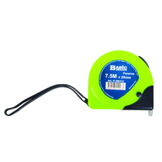 Ruleta carcasa ABS dublu-stop 5.0m x19mm BS, Basic 260313