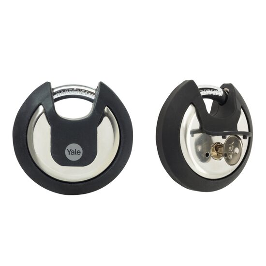 Lacat inox veriga protejata 70mm  2 chei Yale Y130B/70/116/1