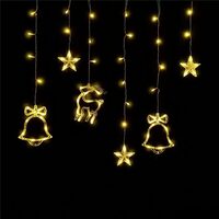 Perdea luminoasa decor stea/clopotel/ren 135 LED WW timer, 8 programe 3x0.7m IP44 Entac ECCL-135WW-BD