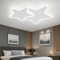 Lustra LED cu telecomanda 41W, Stele, lumina Rece/Calda/Neutra, Dimabila, Alb