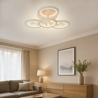 Lustra LED cu telecomanda si cristal DAISY 49W, 4 Elemente,lumina Rece/Calda/Neutra, Dimabila, Alb